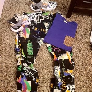 Men's outfit pants t shirt shoes